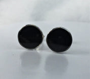 Black Tourmaline and Silver Studs (9mm)