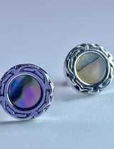 Natural Abalone and Sterling Silver Studs.