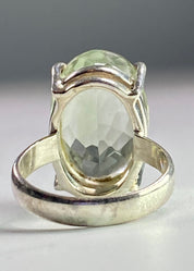 Green Amethyst (Prasiolite) and Silver Ring