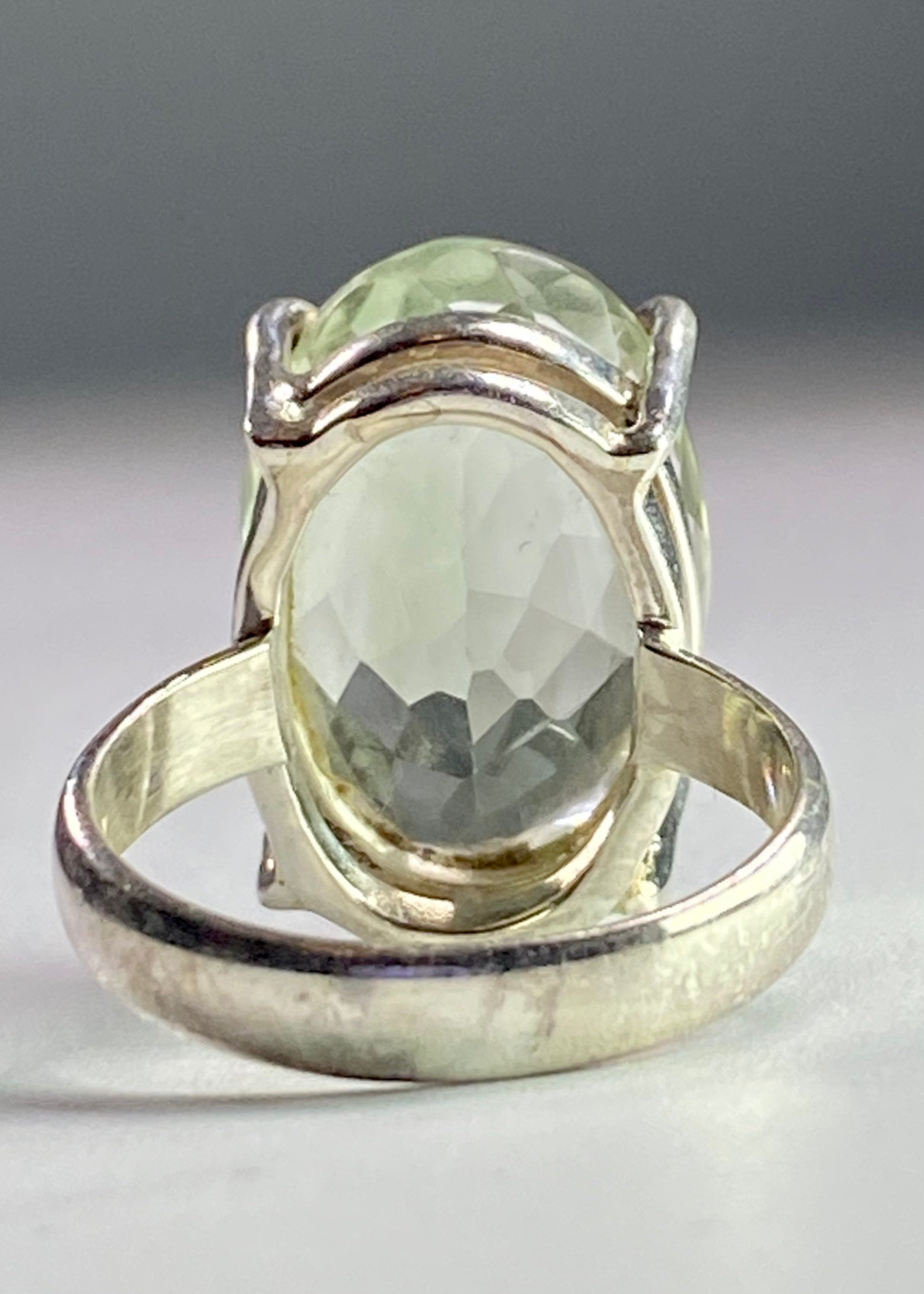 Green Amethyst (Prasiolite) and Silver Ring