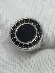 Polished Black Tourmaline and Silver Studs (A+)