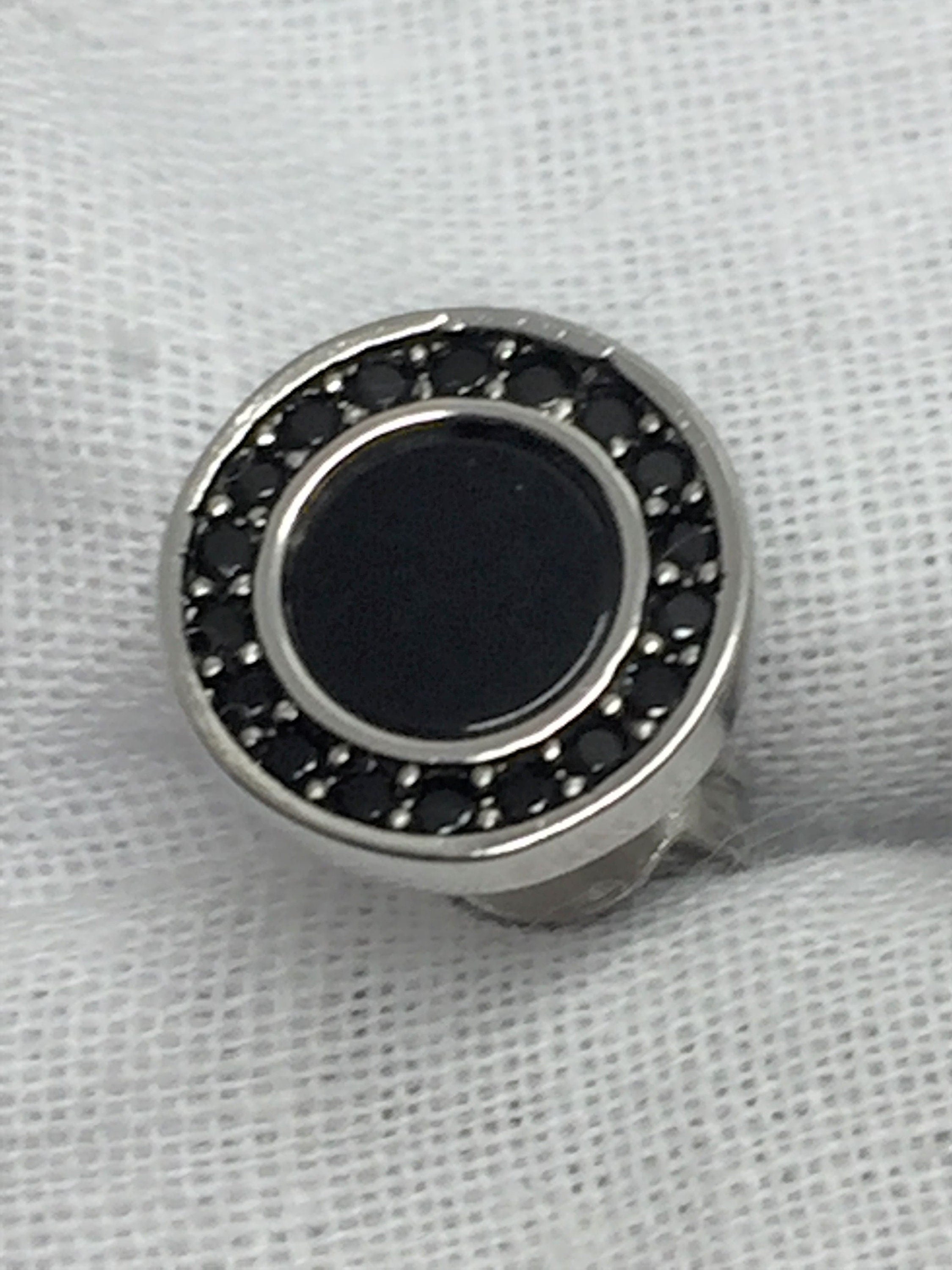 Polished Black Tourmaline and Silver Studs (A+)