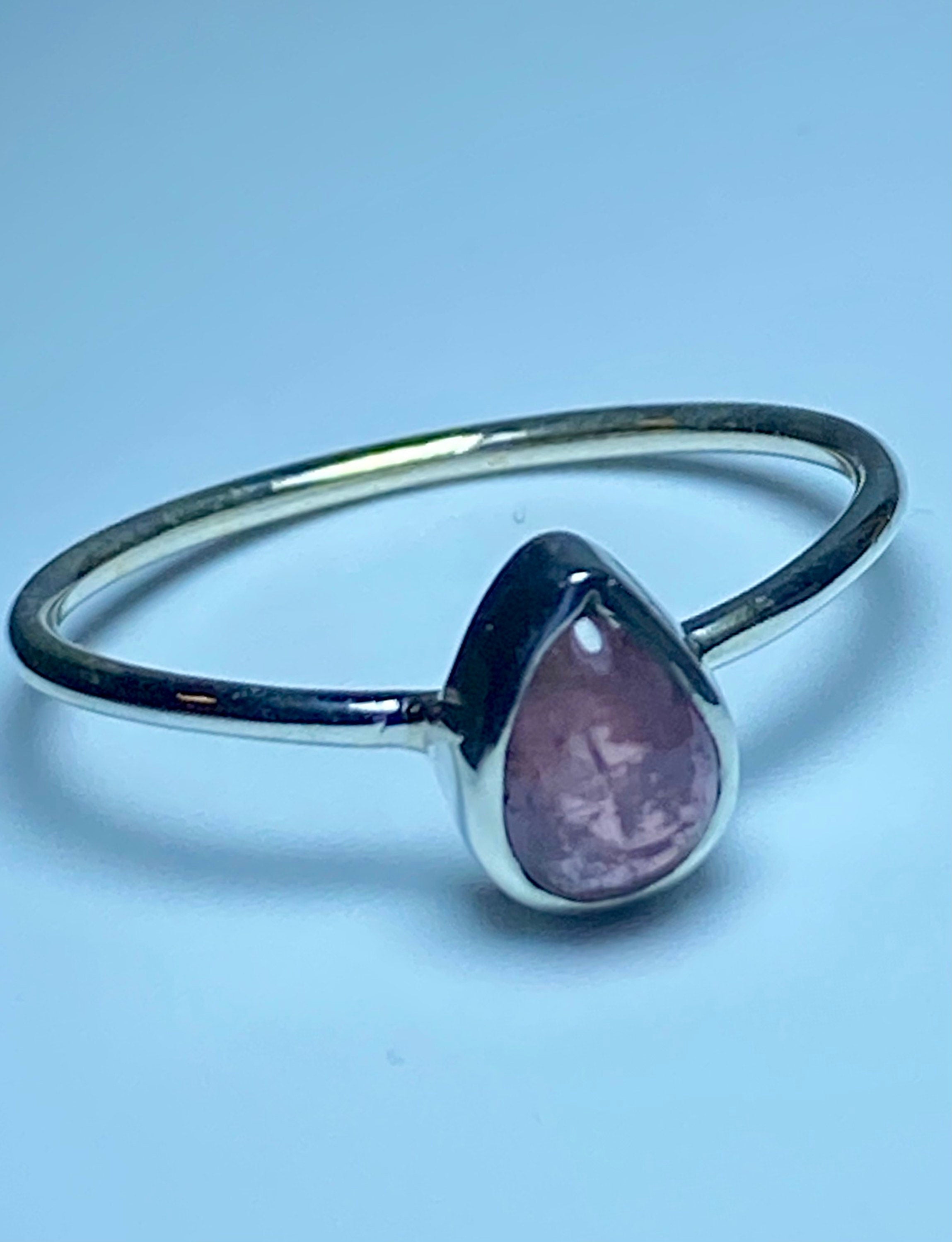Dainty Purple Tourmaline and Silver Ring
