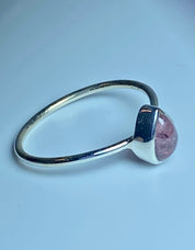 Dainty Purple Tourmaline and Silver Ring