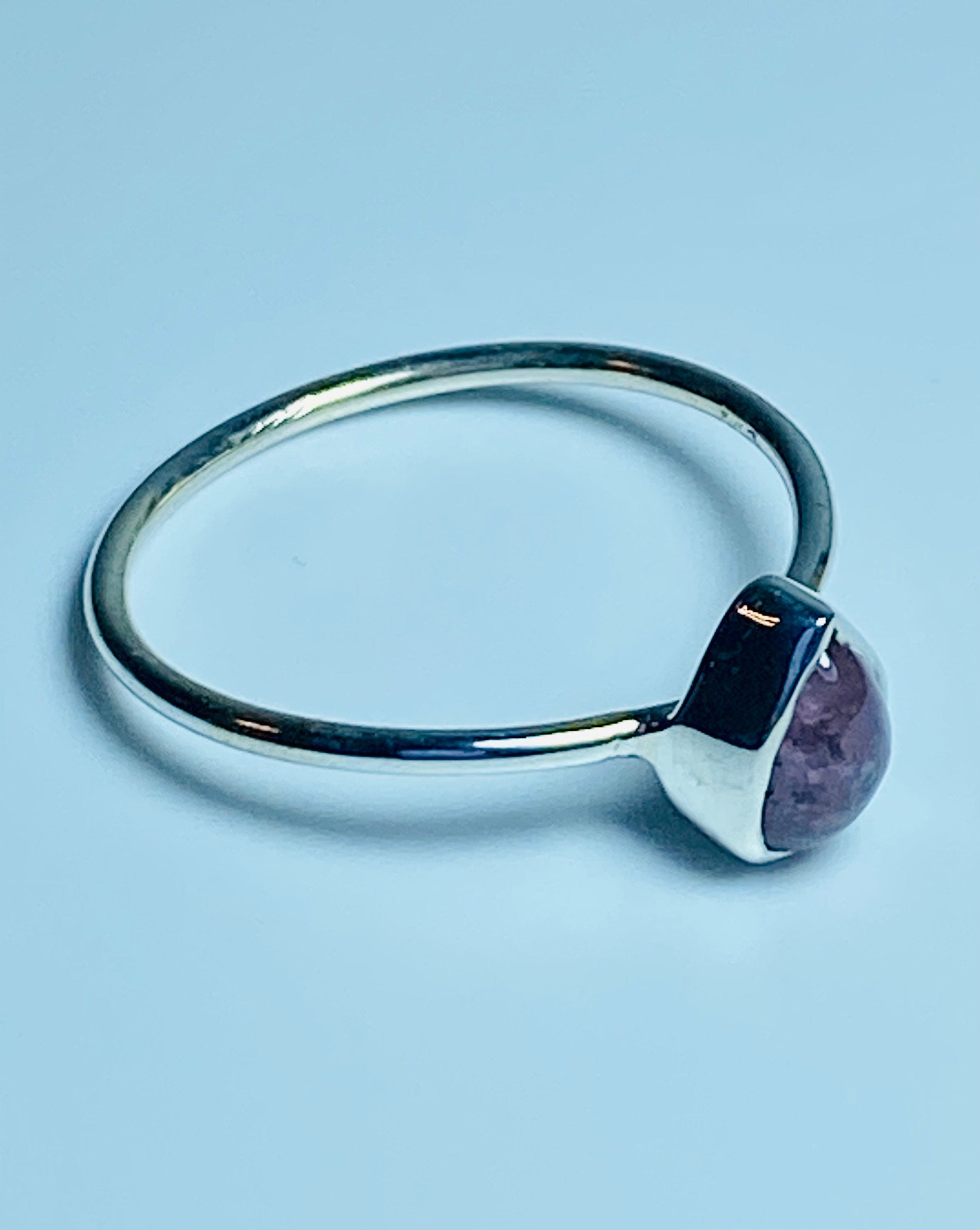 Dainty Purple Tourmaline and Silver Ring
