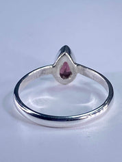 Tourmaline Pink 925 Silver Teardrop Ring