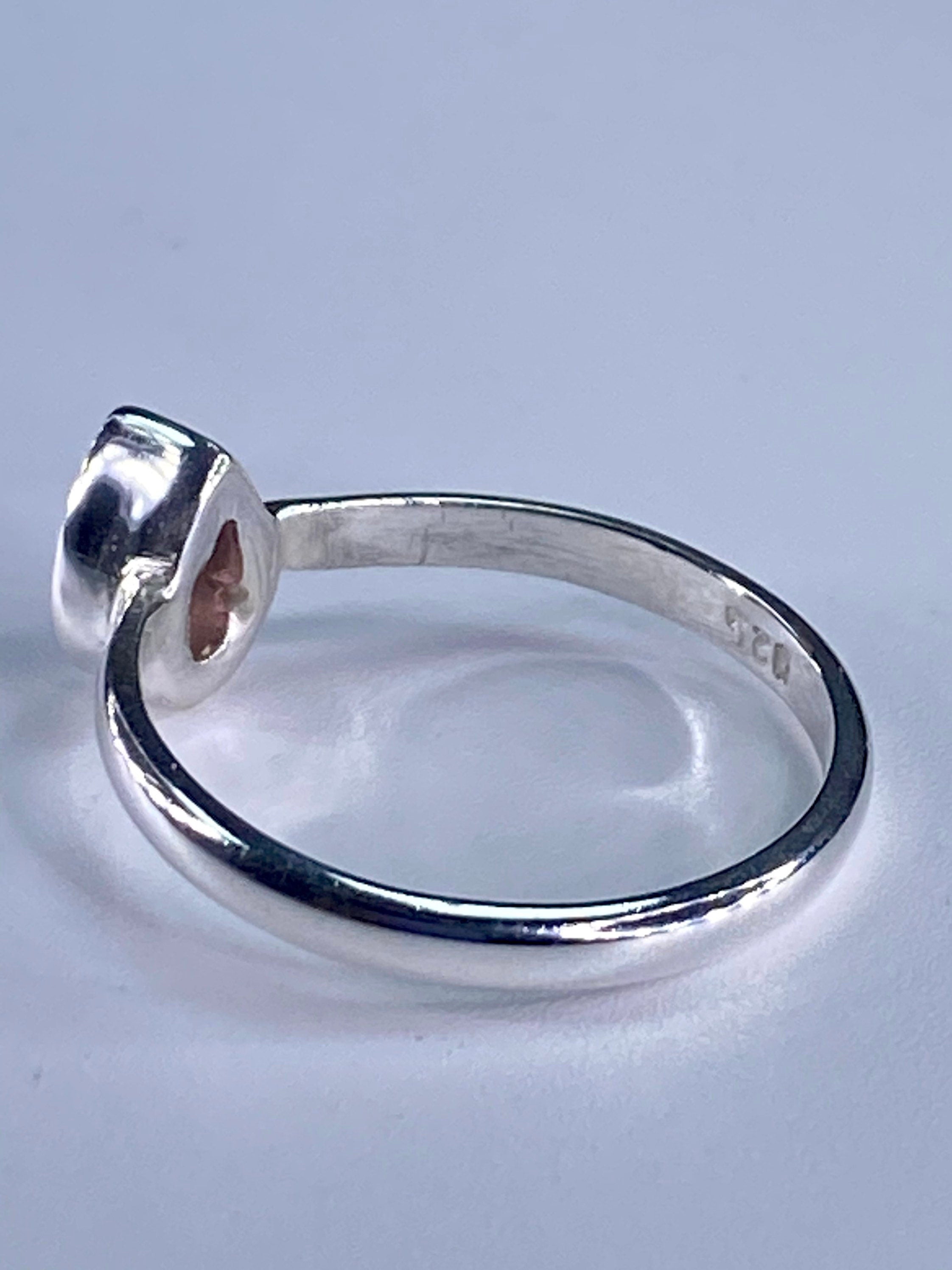 Tourmaline Pink 925 Silver Teardrop Ring