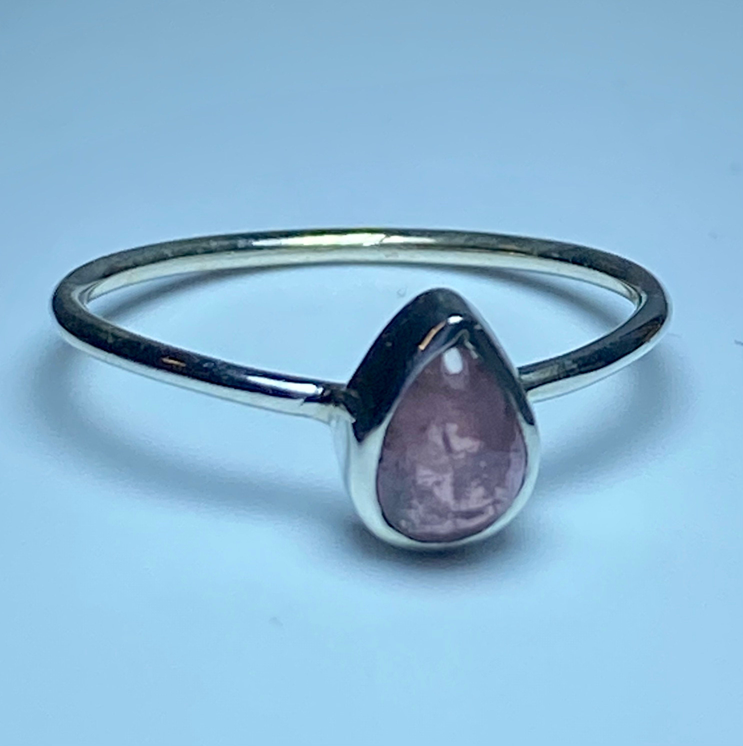 Dainty Purple Tourmaline and Silver Ring