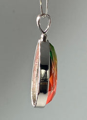 Watermelon Tourmaline and Silver Pendant