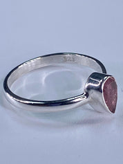 Tourmaline Pink 925 Silver Teardrop Ring