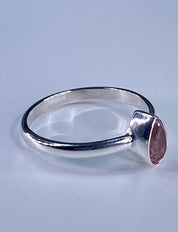 Pink Tourmaline and 925 Silver Ring