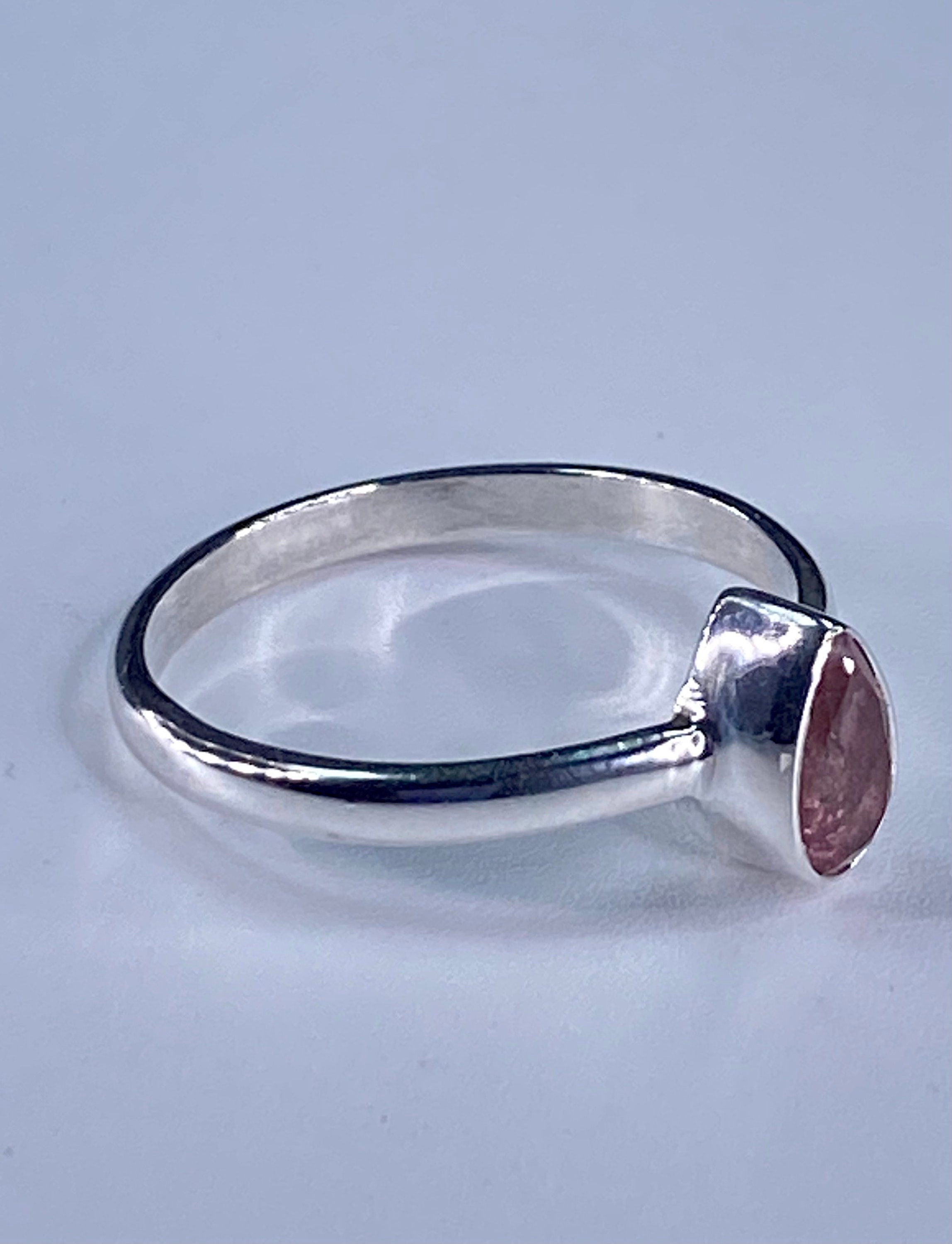 Pink Tourmaline and 925 Silver Ring