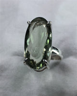 Green Amethyst (Prasiolite) and Silver Ring