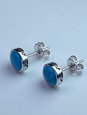 Turquoise and Silver Stud Earrings