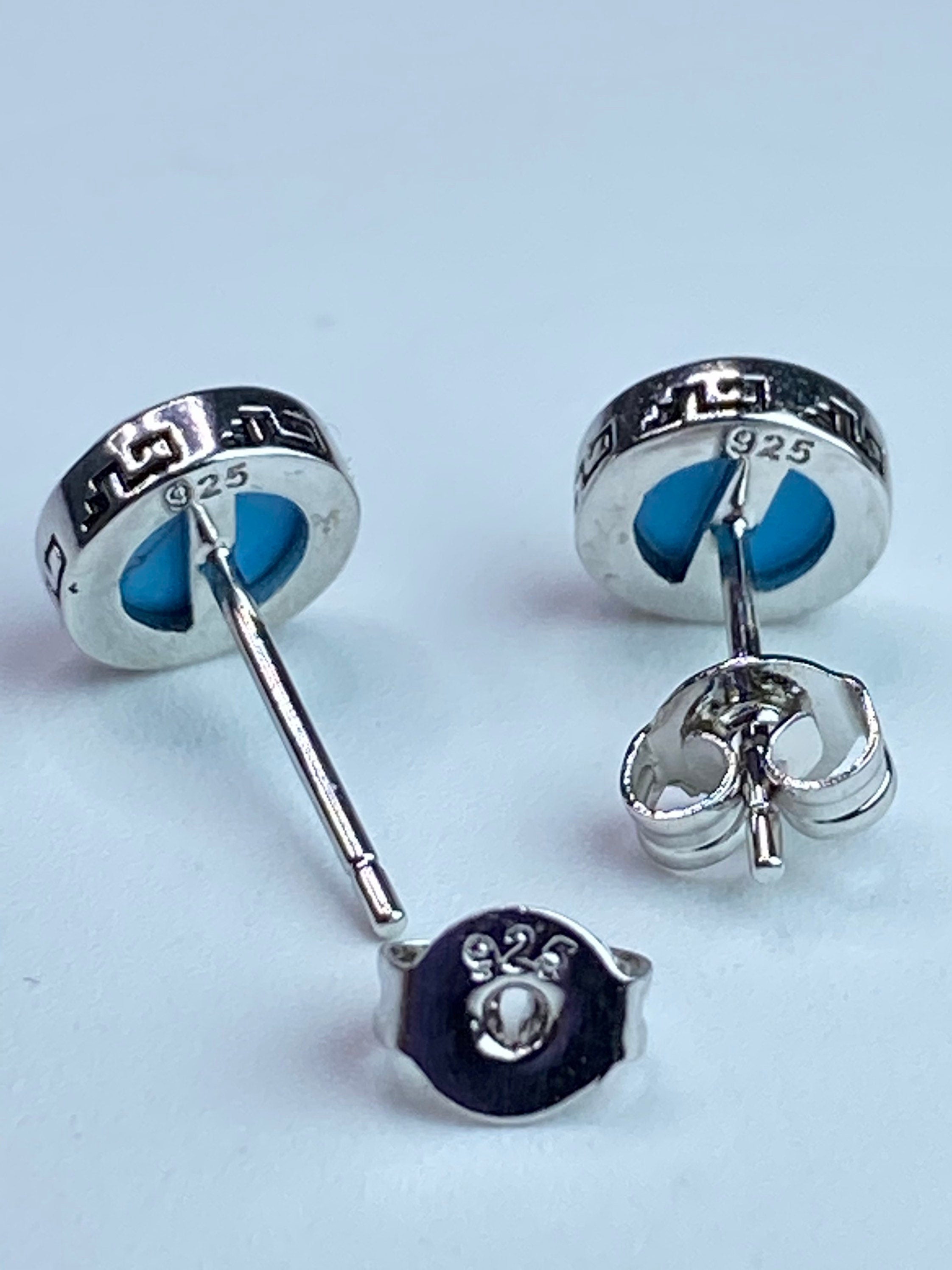Turquoise and Silver Stud Earrings