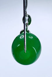 Natural Green Jade Pendant Including the Solid Silver Chain