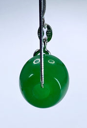 Natural Green Jade Pendant Including the Solid Silver Chain