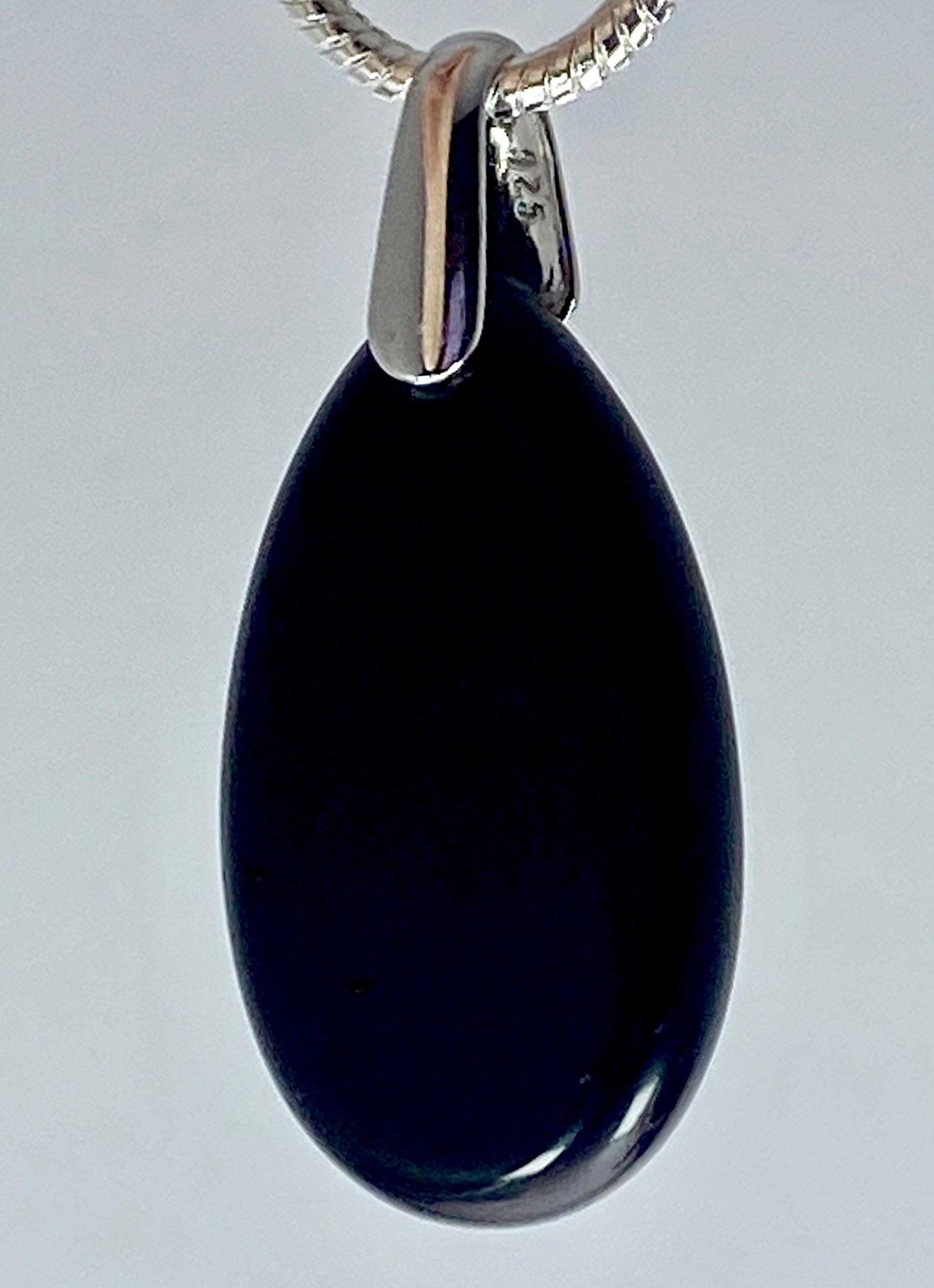 Polished Tourmaline Teardrop Pendant.