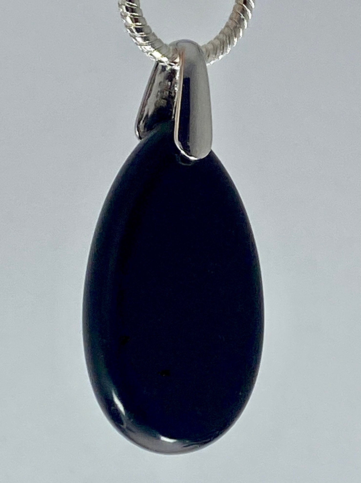 Polished Tourmaline Teardrop Pendant.