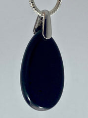 Polished Tourmaline Teardrop Pendant.