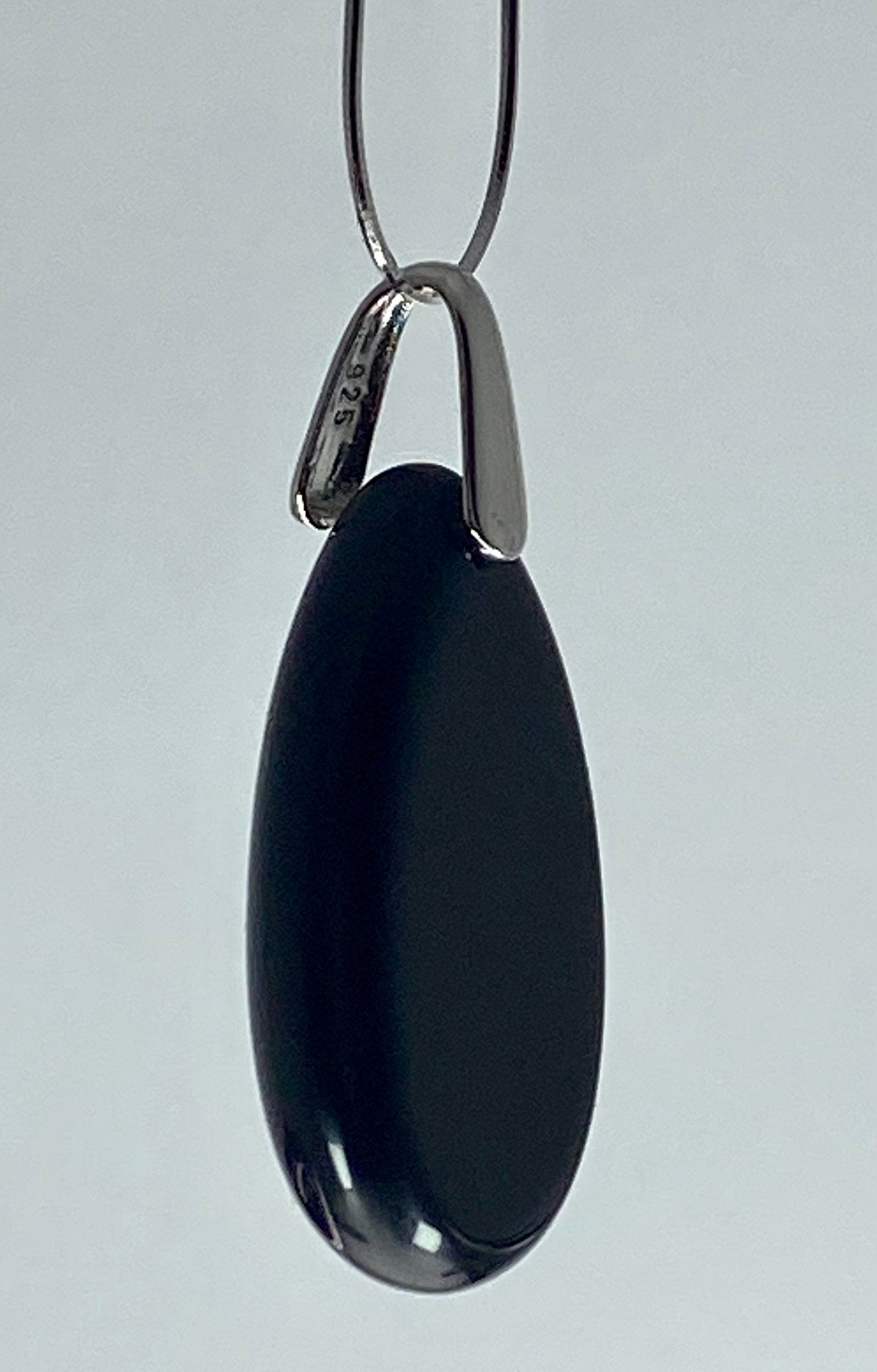 Polished Tourmaline Teardrop Pendant.