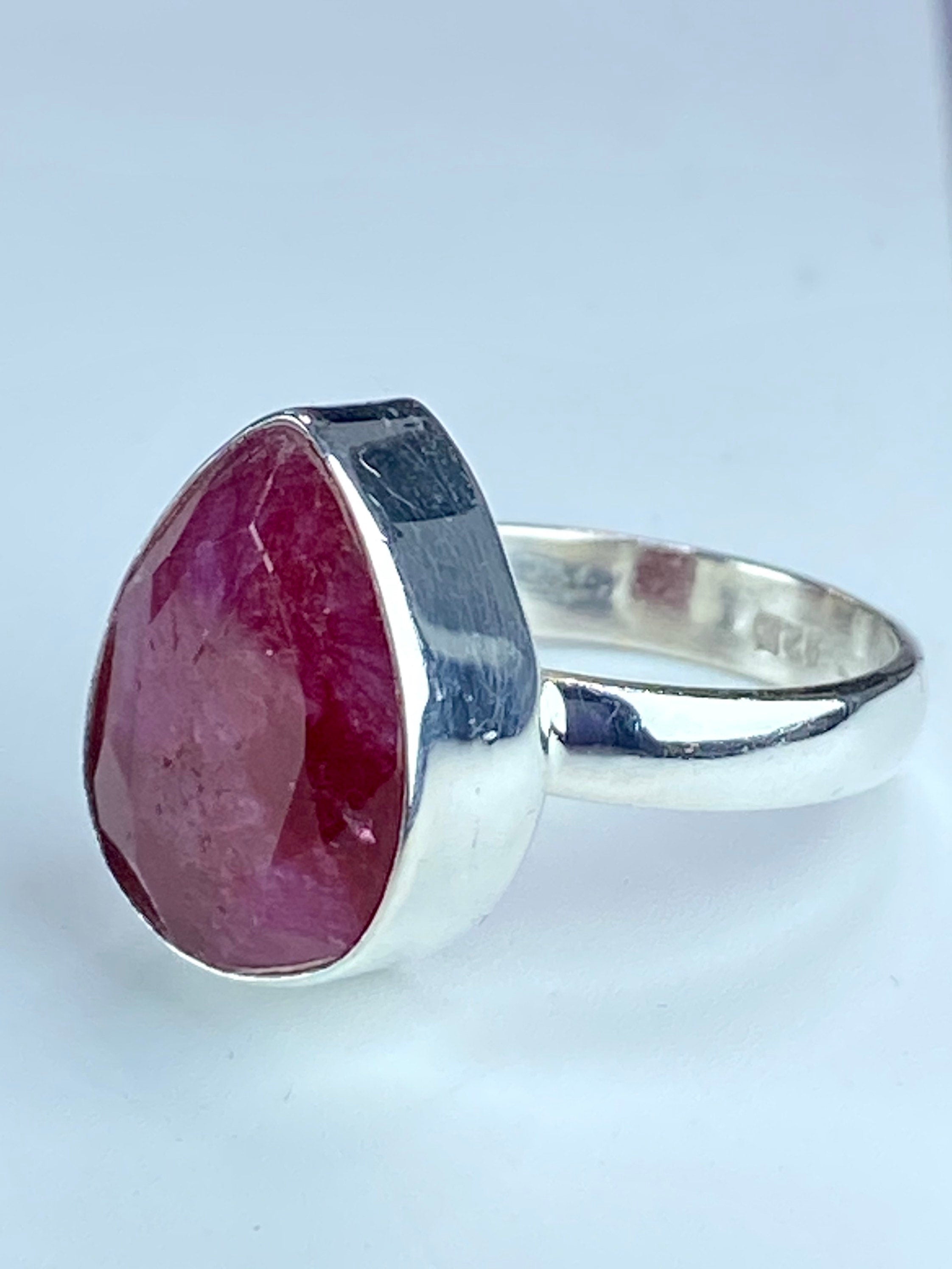 Raw Ruby and Silver Ring (F)