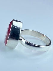 Raw Ruby and Silver Ring (F)