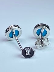 Turquoise and Silver Stud Earrings