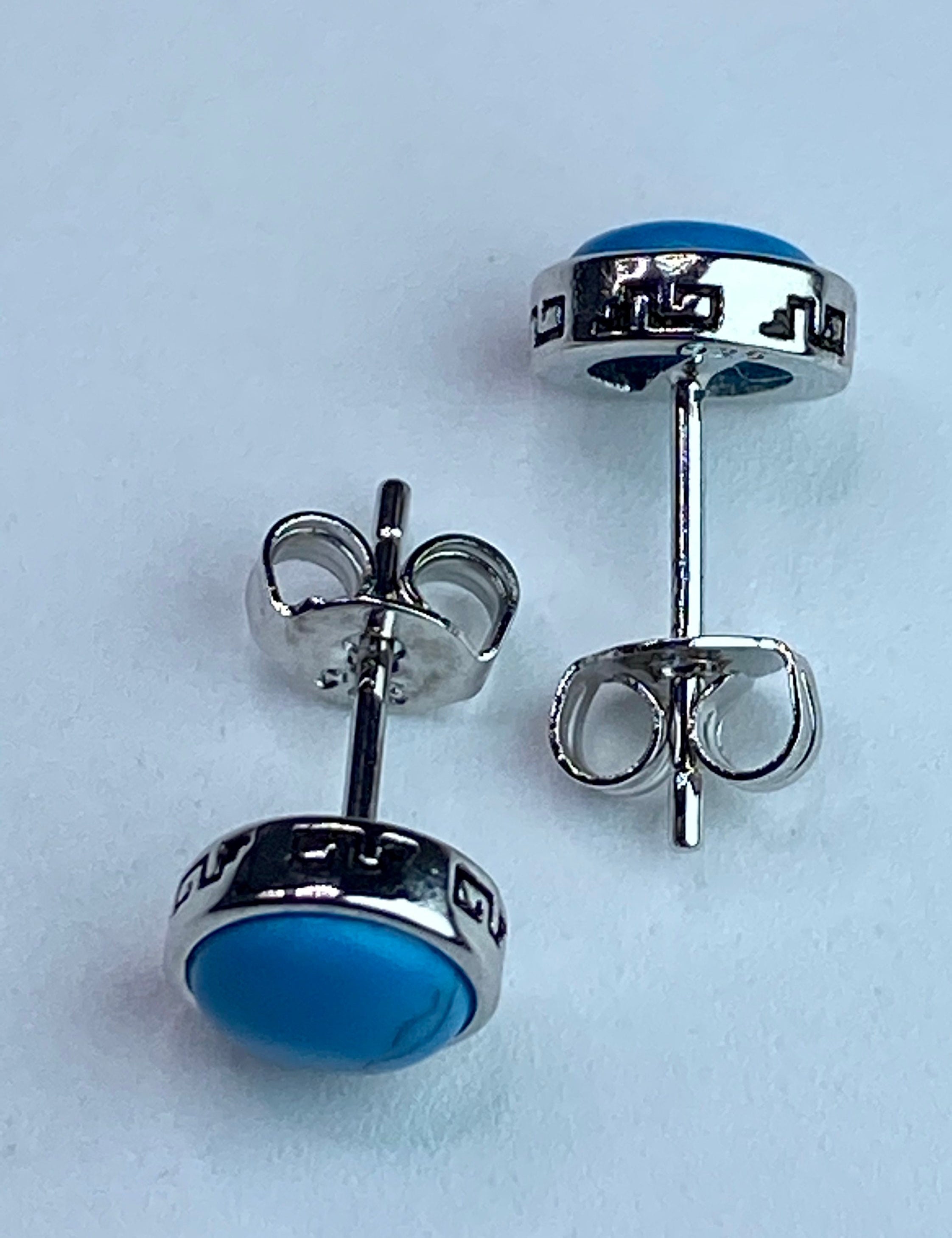 Turquoise and Silver Stud Earrings