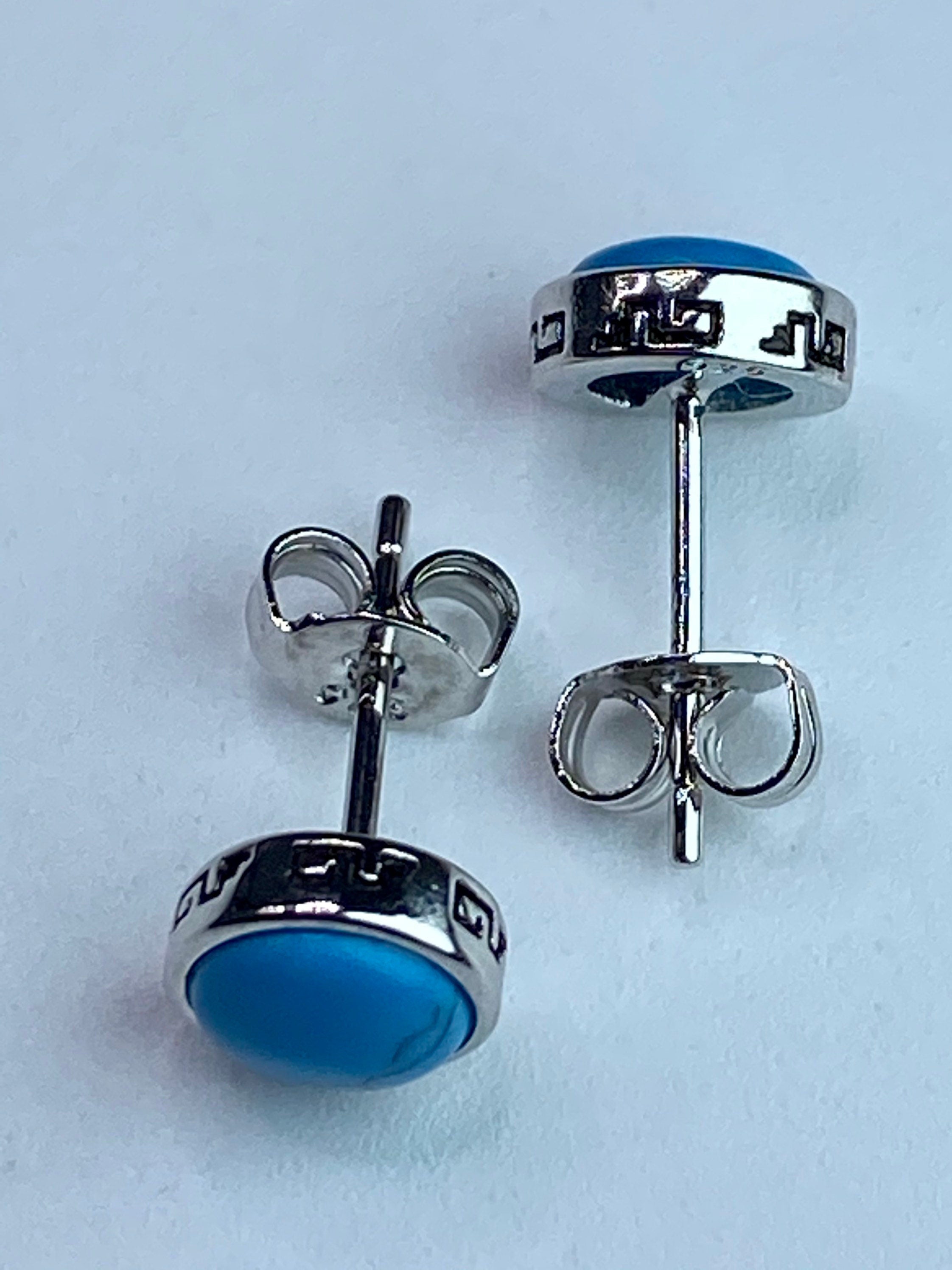 Turquoise and Silver Stud Earrings