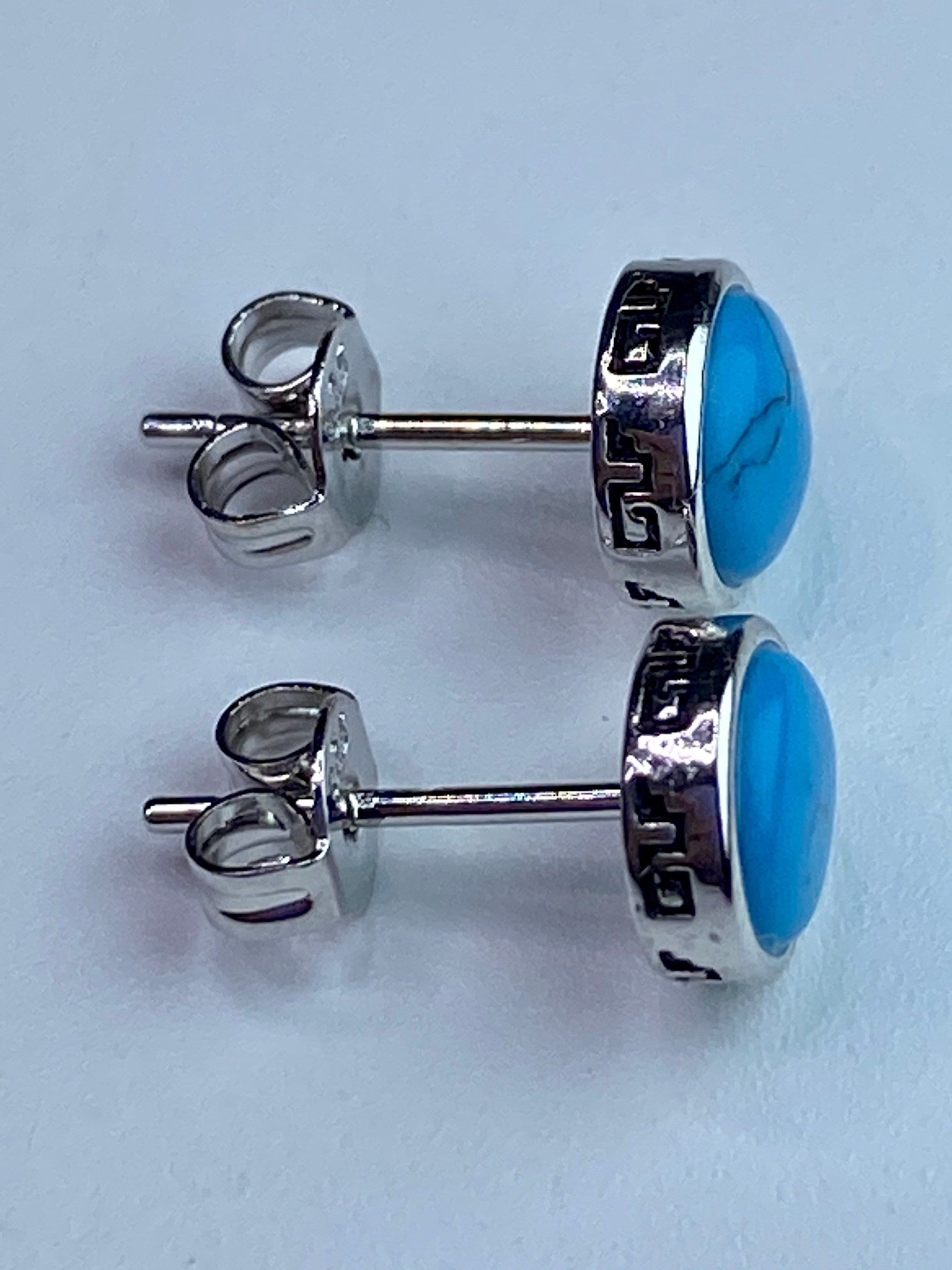 Turquoise and Silver Stud Earrings