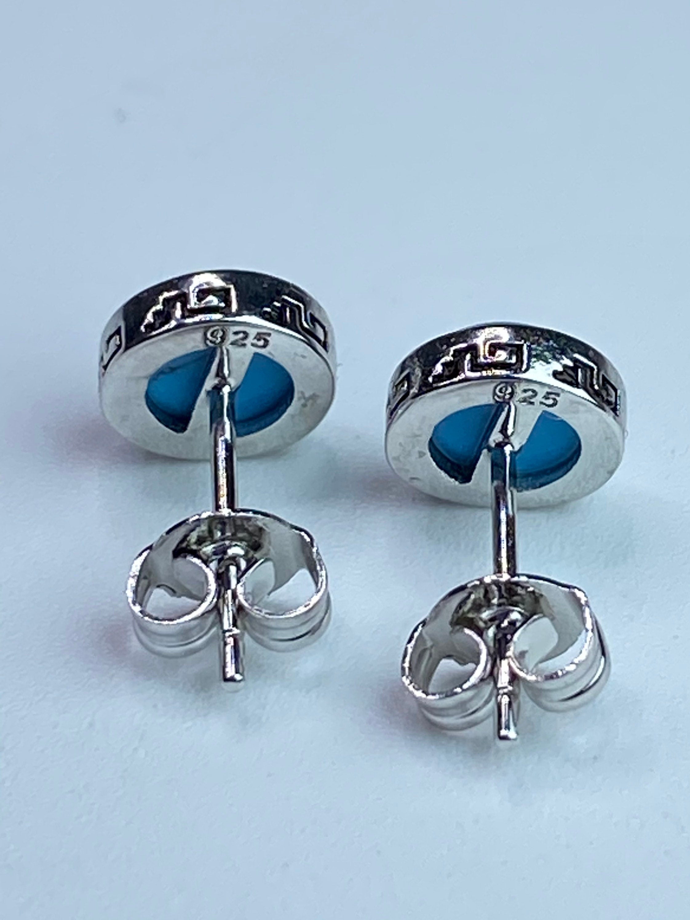 Turquoise and Silver Stud Earrings