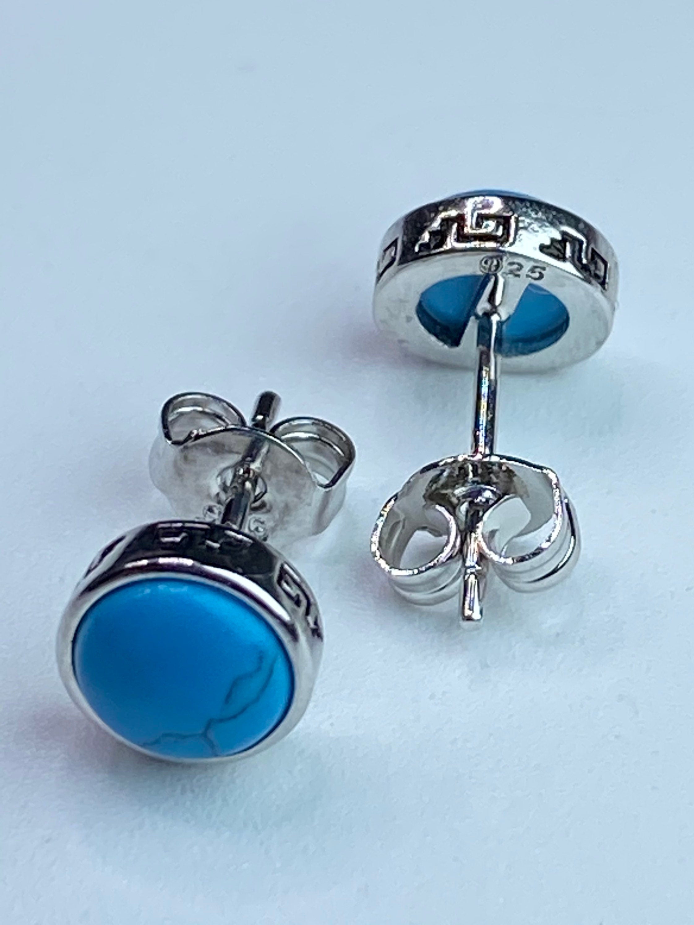 Turquoise and Silver Stud Earrings