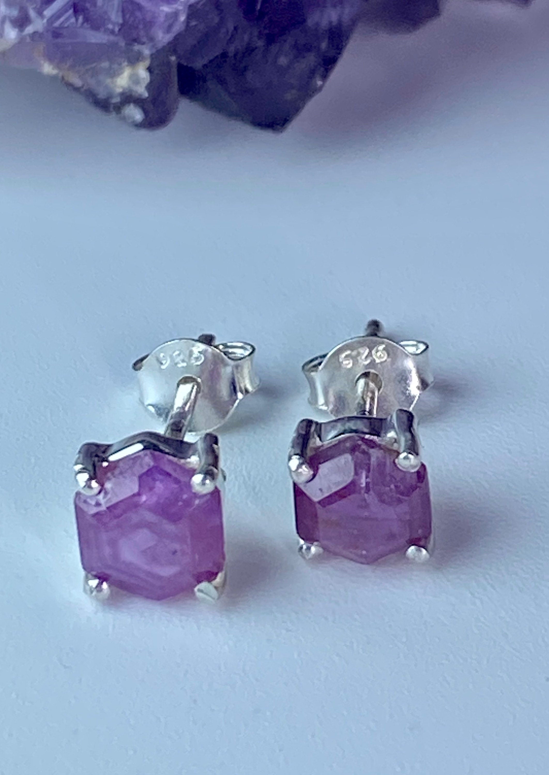 Ruby Stalactites cut stud earrings