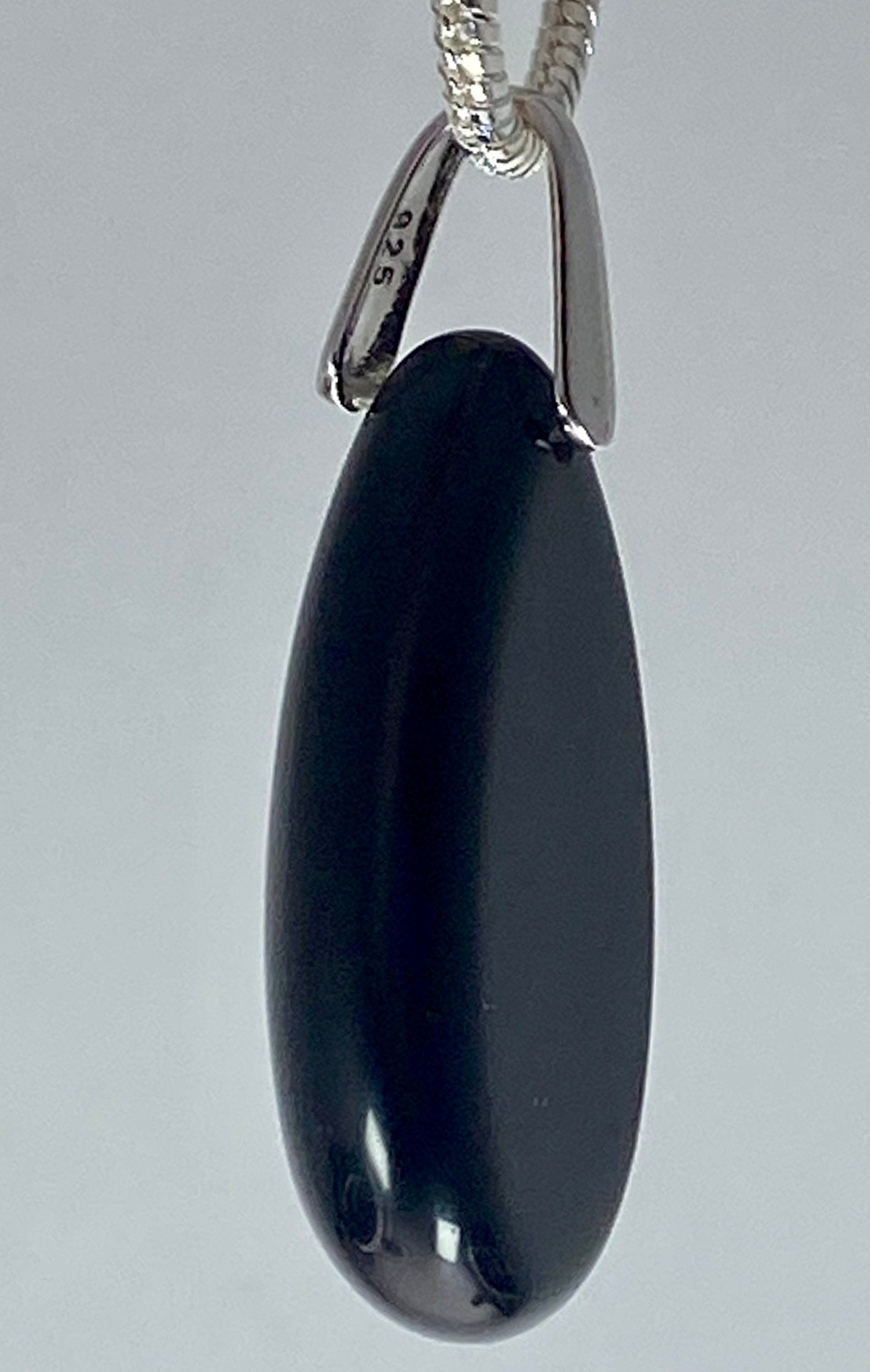 Polished Tourmaline Teardrop Pendant.