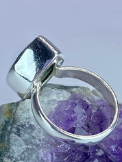 Raw Emerald and Silver Ring (F)