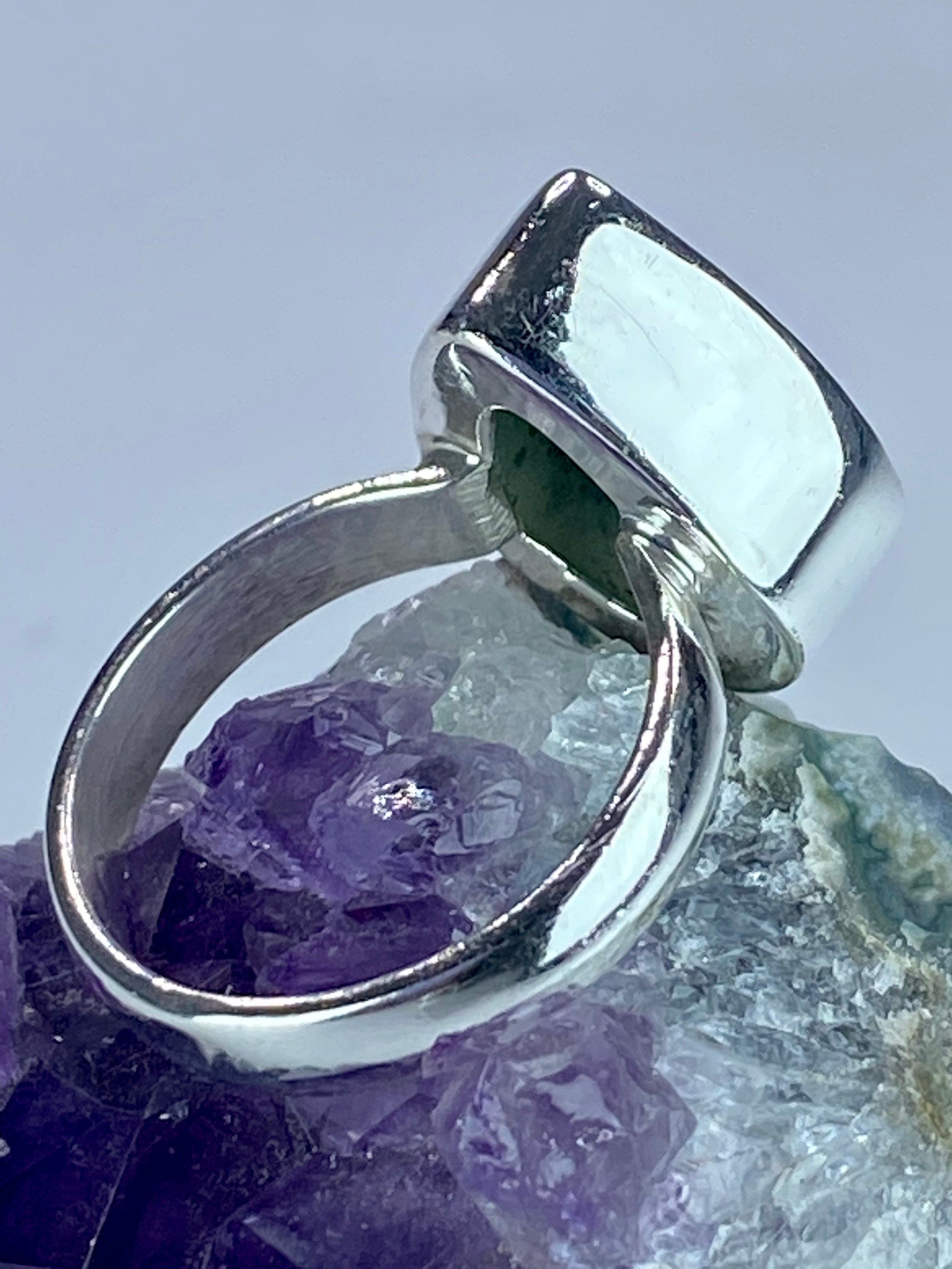 Raw Emerald and Silver Ring (F)