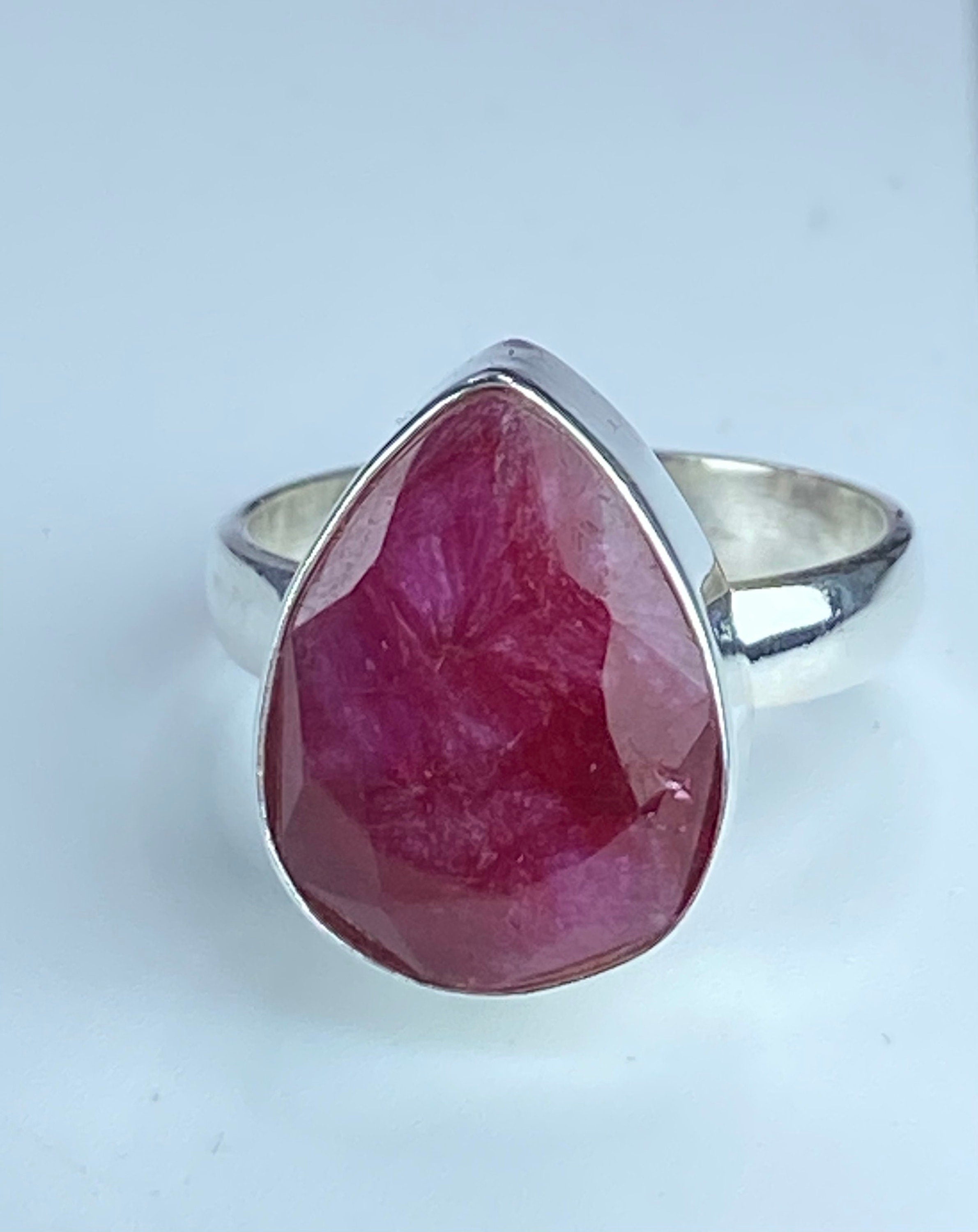 Raw Ruby and Silver Ring (F)