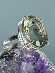 Green Amethyst (Prasiolite) and Silver Ring