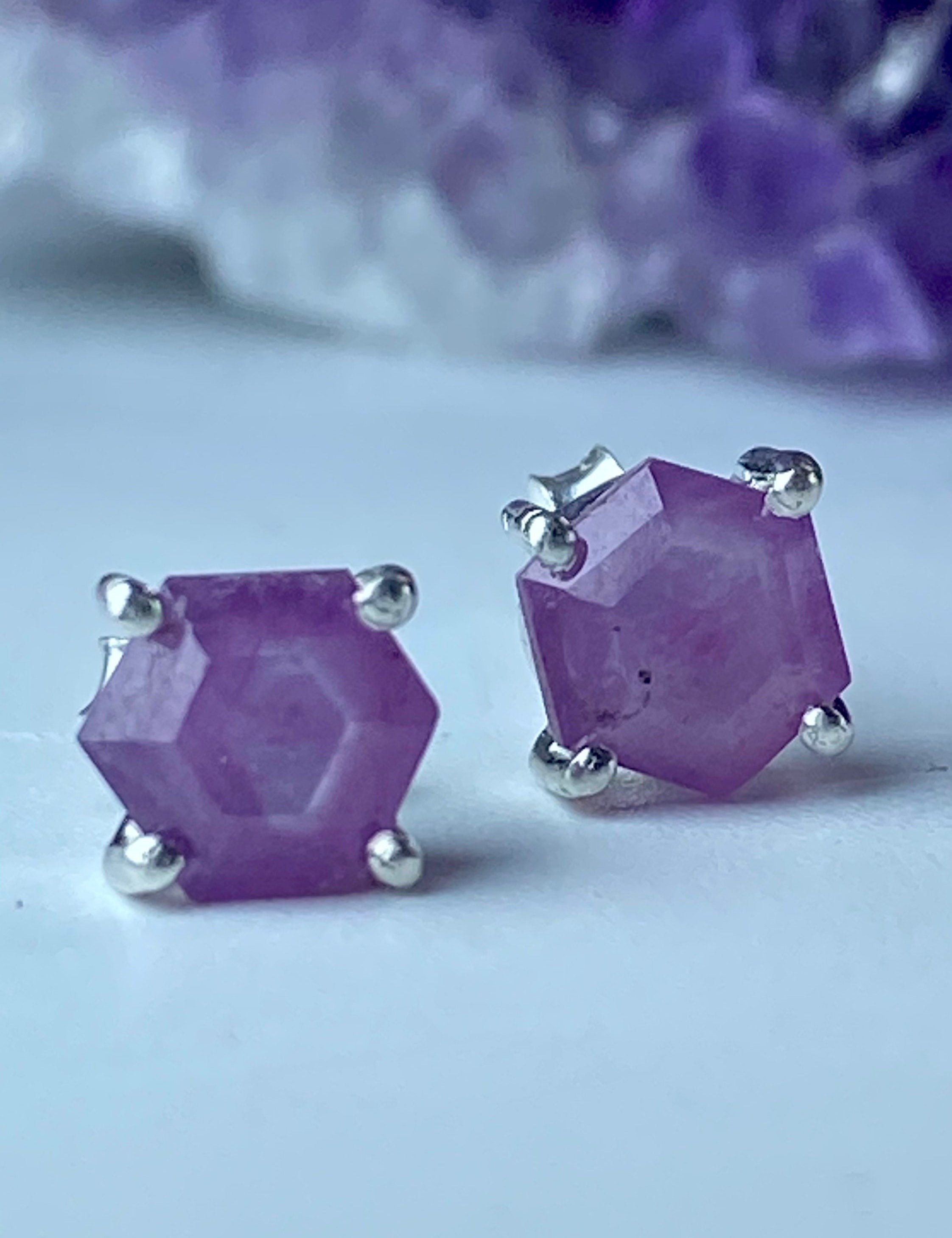 Ruby Stalactites cut stud earrings