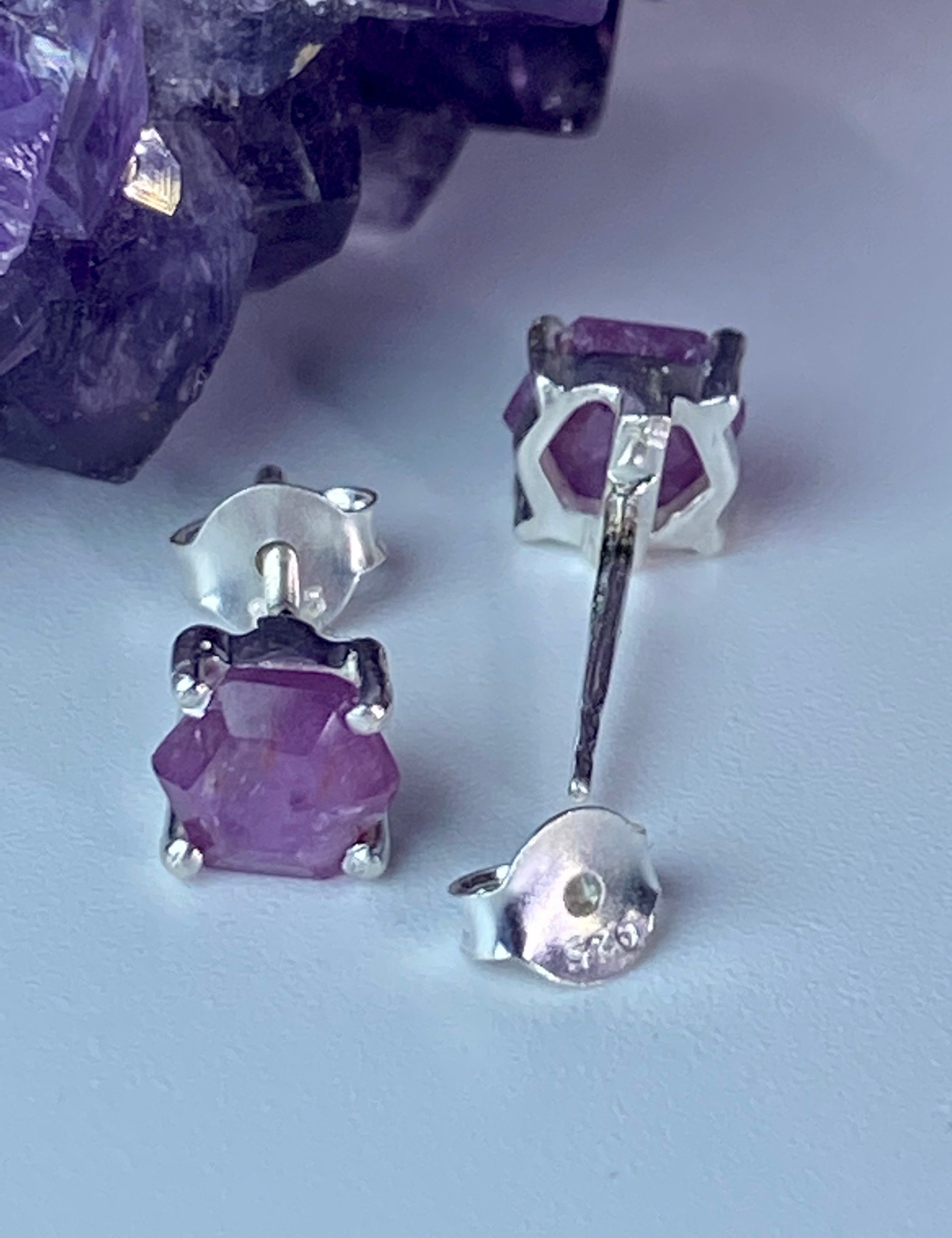 Ruby Stalactites cut stud earrings