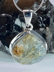 Natural Paraiba Blue Kyanite and Silver Pendant (UV)