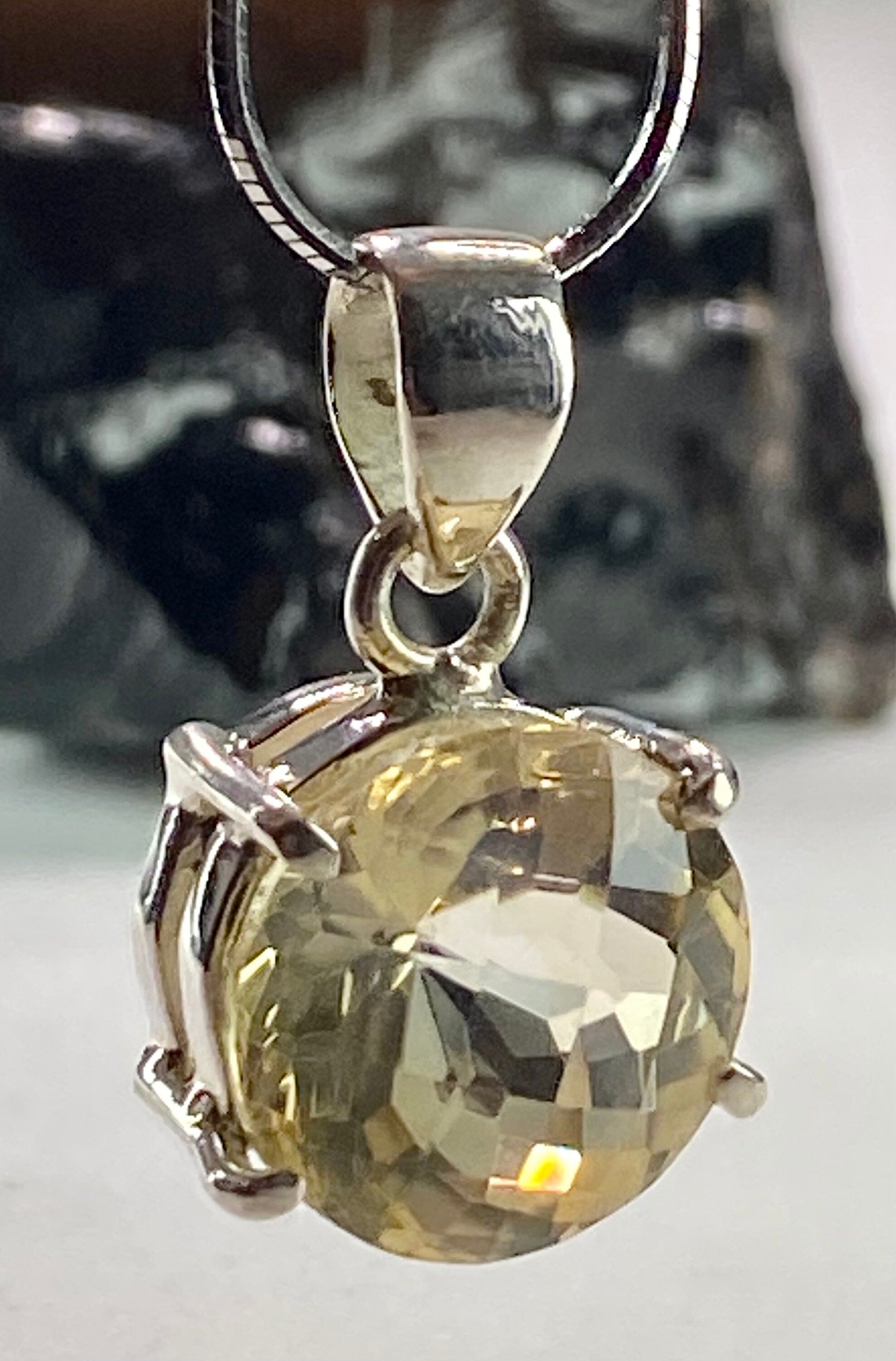 Citrine and Sterling Silver Pendant