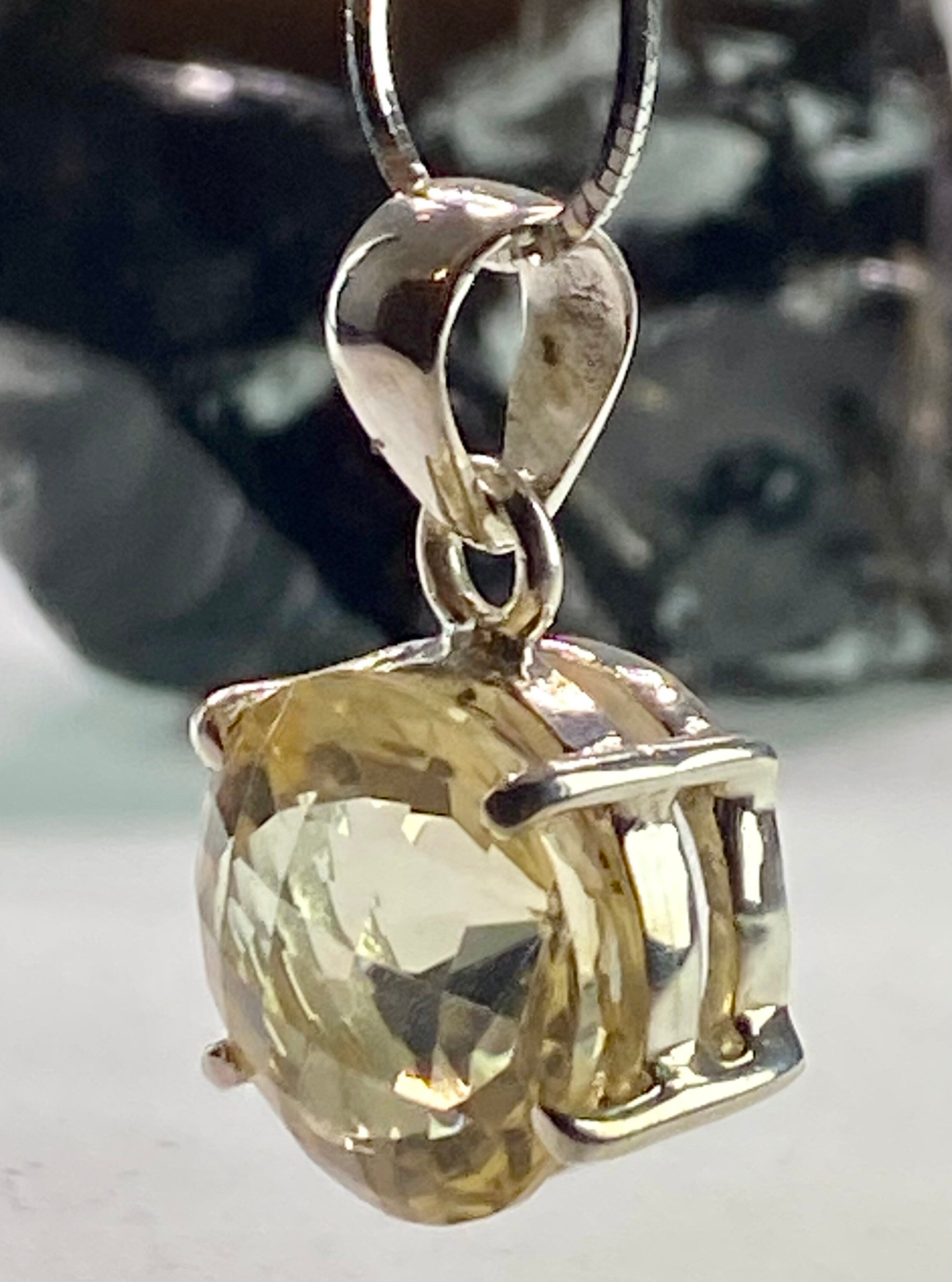 Citrine and Sterling Silver Pendant