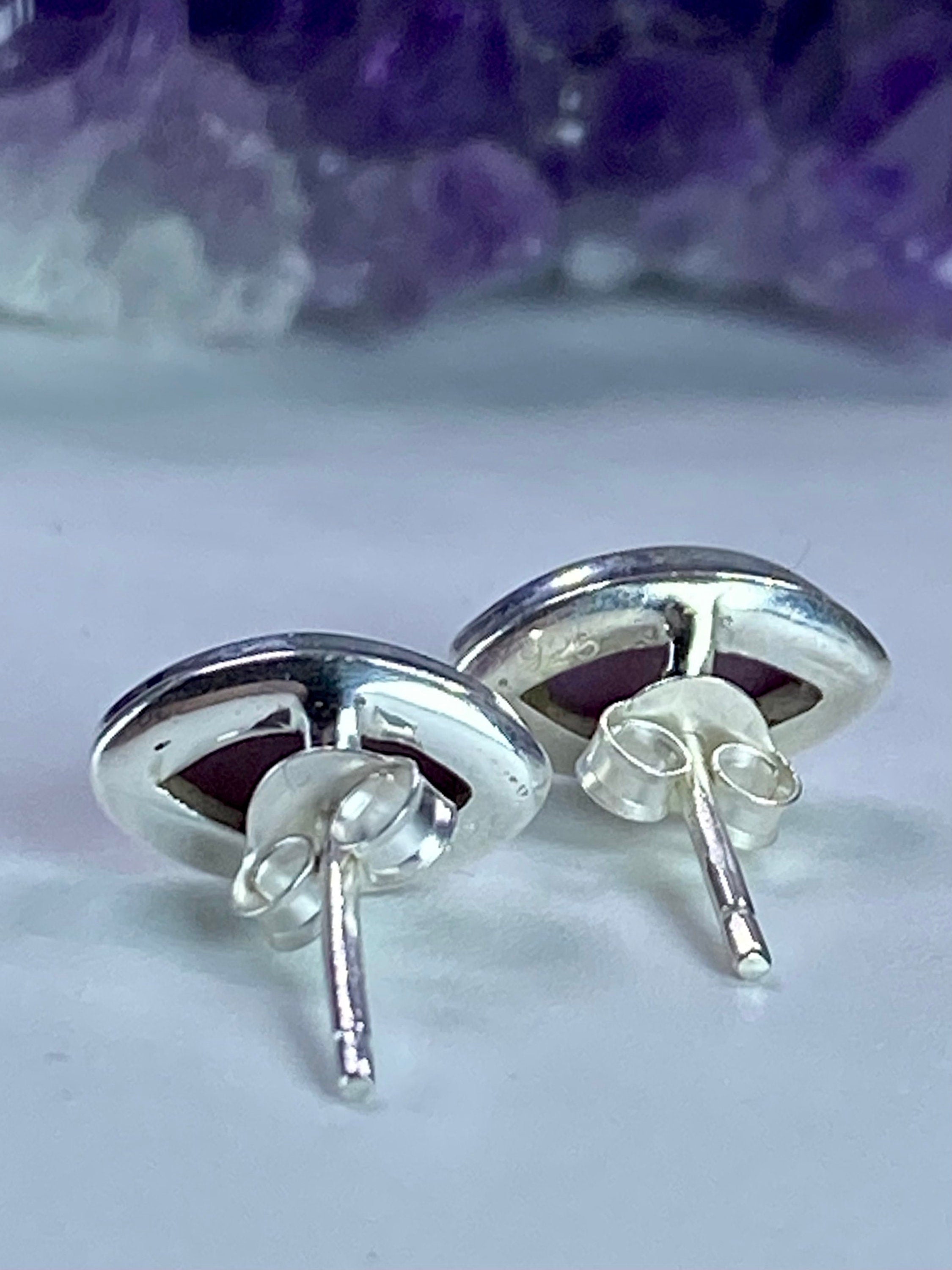 Peruvian Phosphosiderite Silver Studs (UV1)