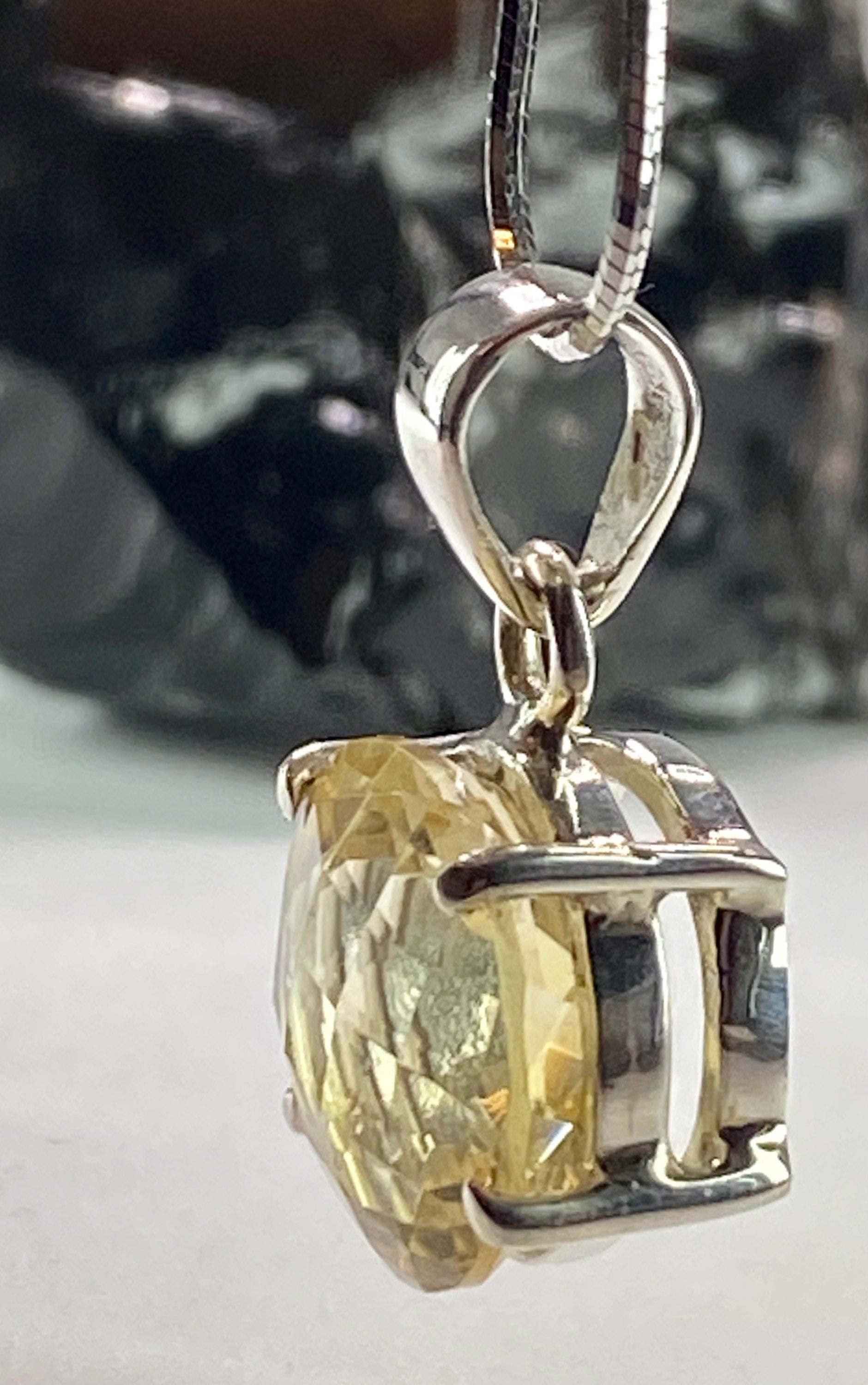 Citrine and Sterling Silver Pendant