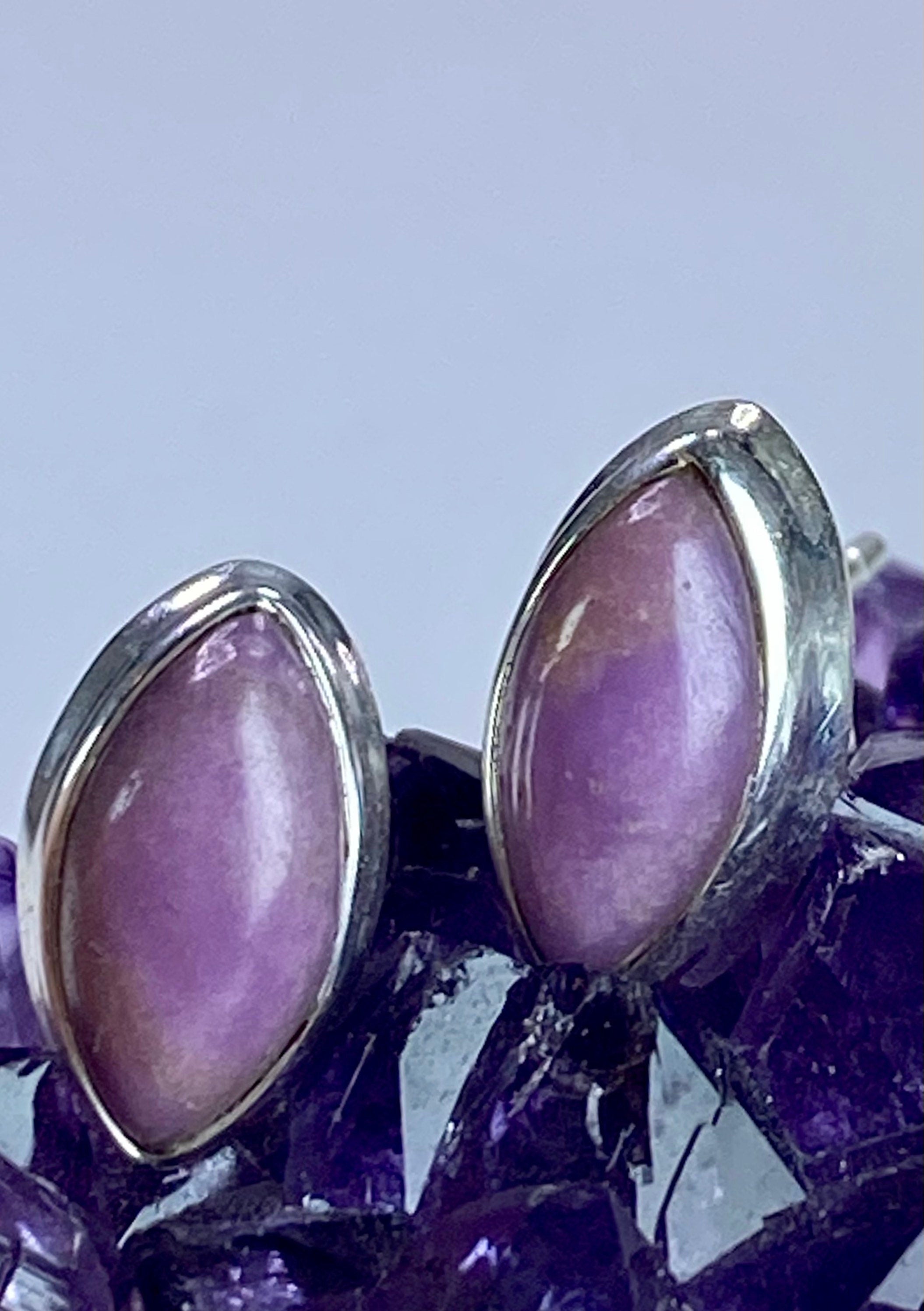 Peruvian Phosphosiderite Silver Studs (UV1)