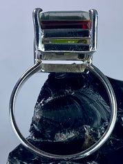 Watermelon Tourmaline Silver Ring