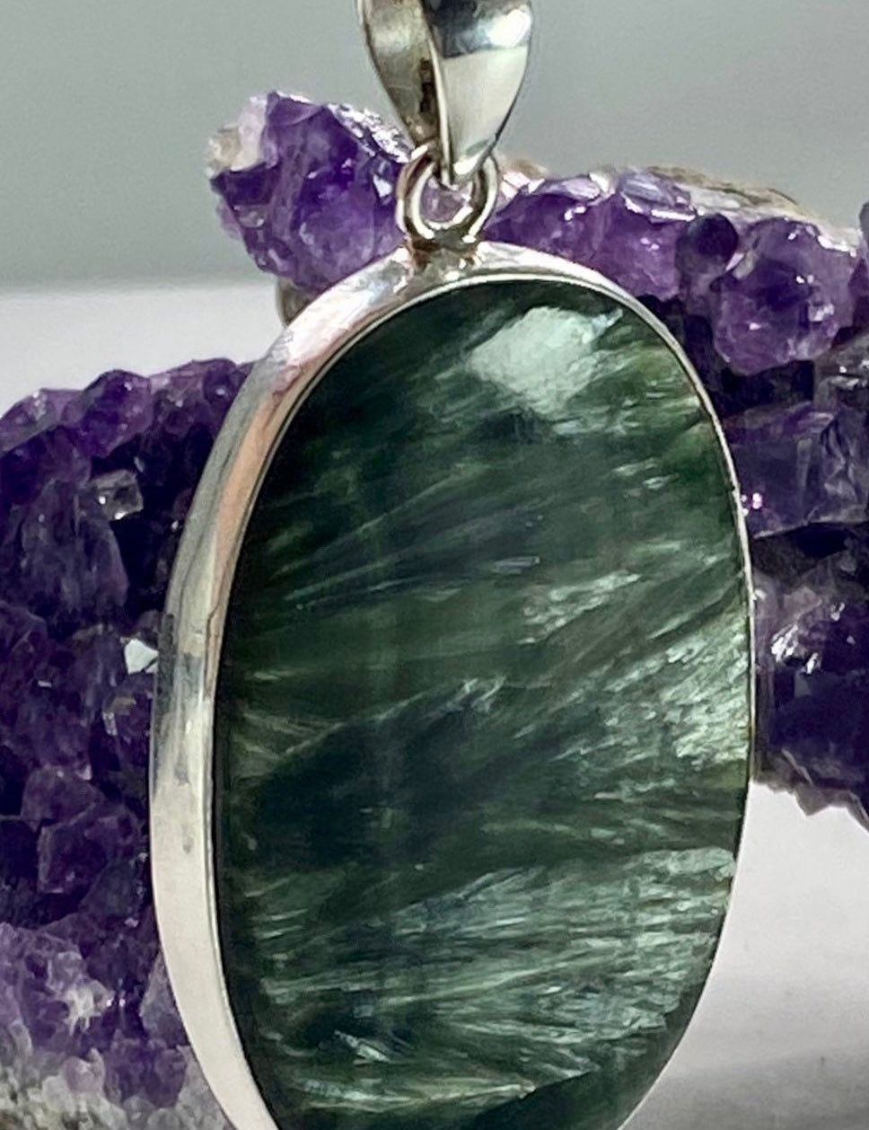 Seraphinite and Silver Pendant (M)