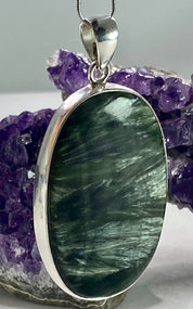 Seraphinite and Silver Pendant (M)